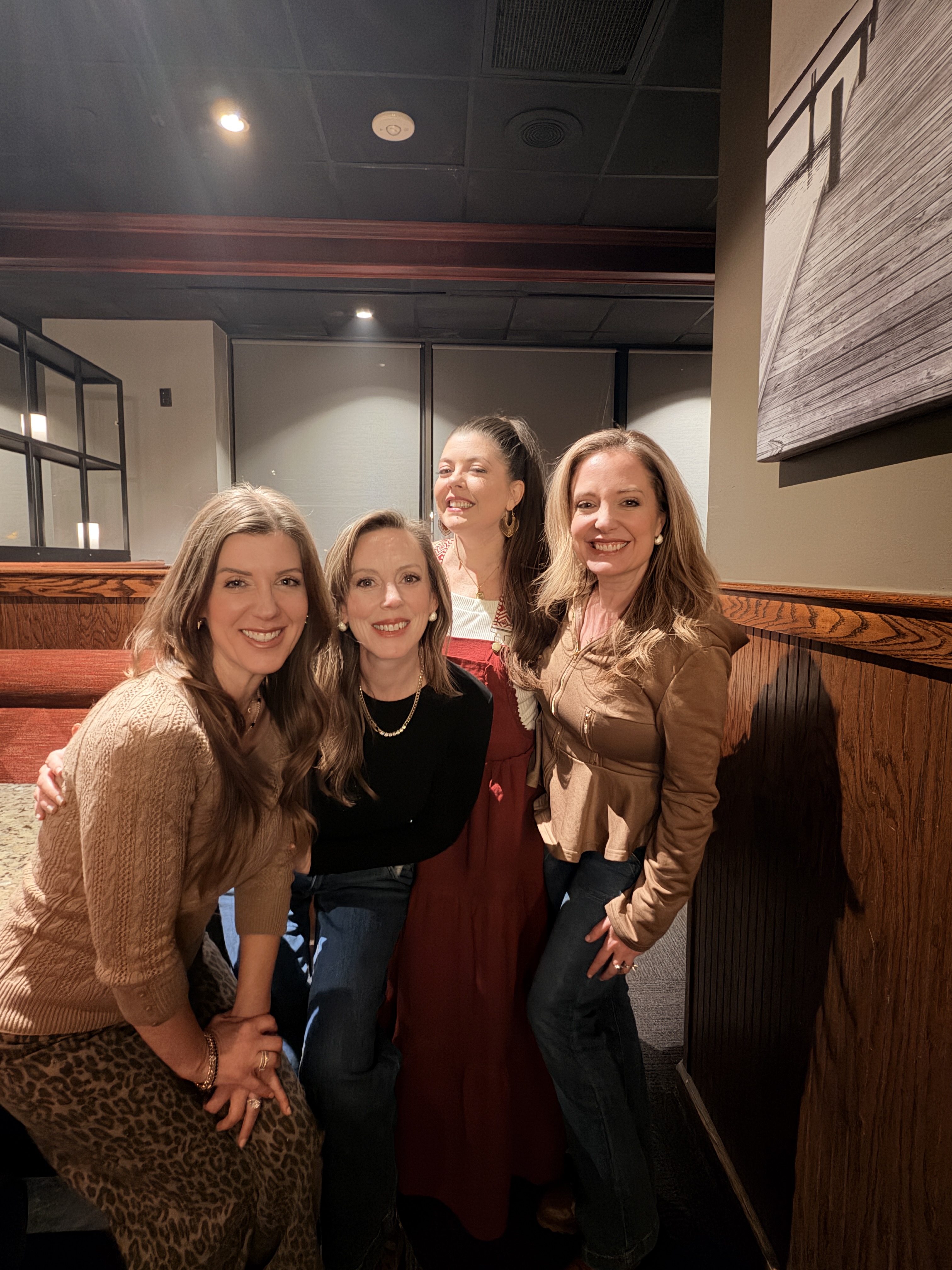 Melissa with Christin, Caroline, and Angela at the Melting Pot dinner, the night she first heard about peptides